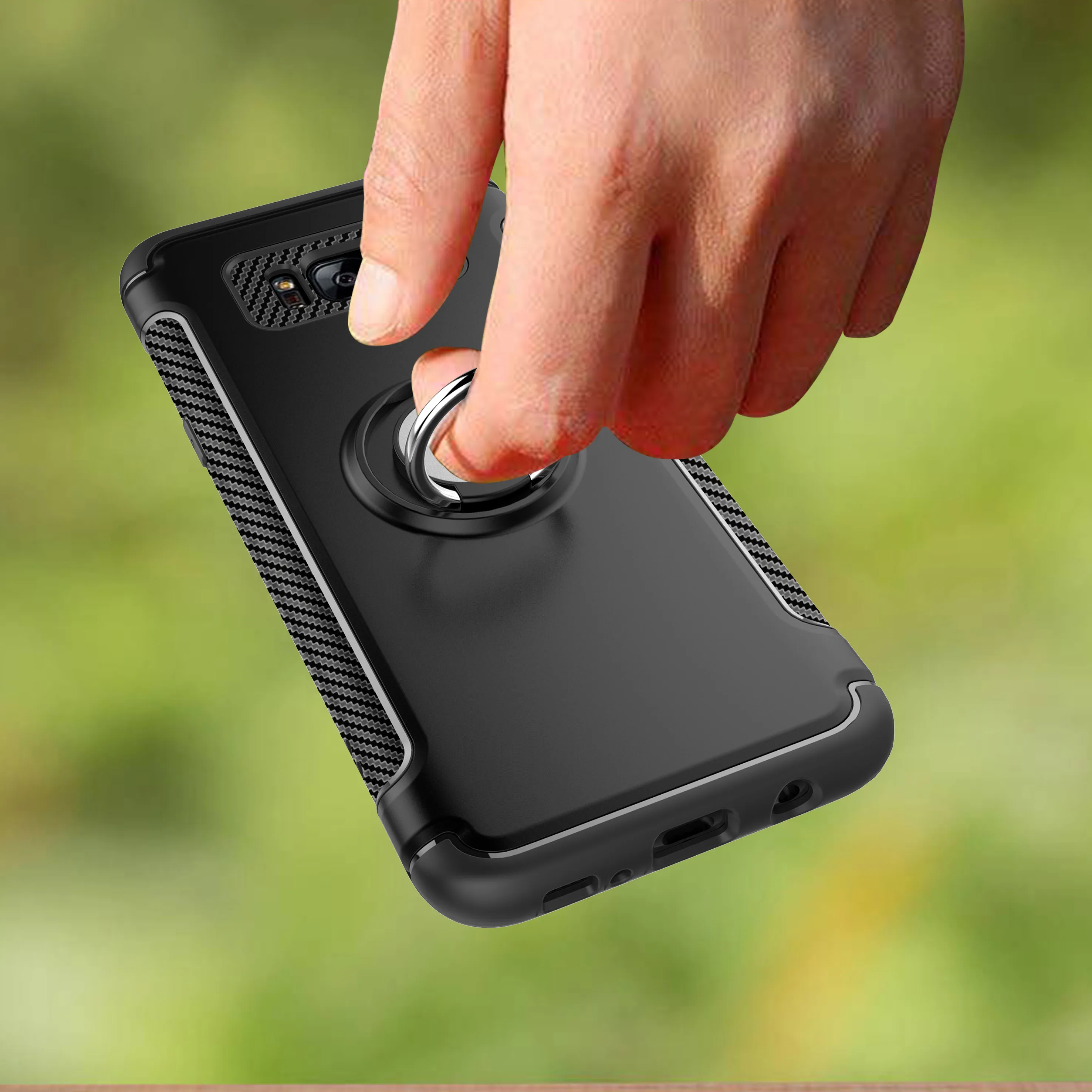 SIXEVE Magnetic Finger Ring Bracket anti crash Case For Samsung Galaxy S7 Edge S8 S9 Plus J2 J3 J5 J7 2016 2017 Prime Back Cover