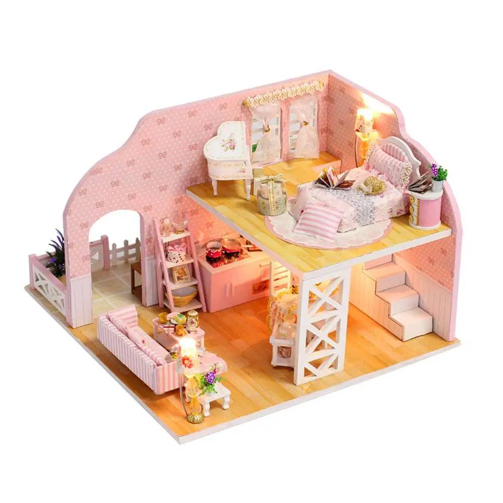 DIY Handmade Dollhouse Prague Dreams Pink Maiden Creative Wood Art House Model With Dust Cover Children's Toys Gift
DIY Handmade Dollhouse Prague Dreams Pink Maiden Creative Wood Art House Model With Dust Cover Children's Toys Gift