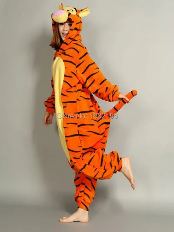 Кигуруми новый стиль тигровая Пижама комбинезон для взрослых унисекс милый