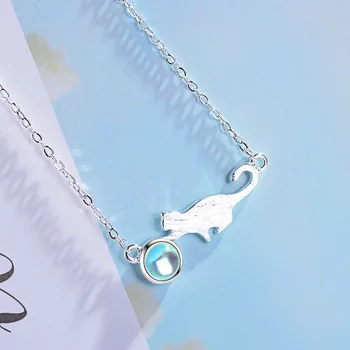 Cute Design Charm Moonstone Cat Pendants Necklaces For Women Girl Gift 925 Sterling Silver Jewelry Chain Necklace Chokers
Cute Design Charm Moonstone Cat Pendants Necklaces For Women Girl Gift 925 Sterling Silver Jewelry Chain Necklace Chokers