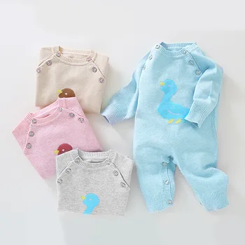 Infant Baby Rompers Winter Clothes Cartoon Duck Pattern Newborn Baby Boy Girl Knitted Sweater Jumpsuit Kid Toddler Outerwear
Infant Baby Rompers Winter Clothes Cartoon Duck Pattern Newborn Baby Boy Girl Knitted Sweater Jumpsuit Kid Toddler Outerwear