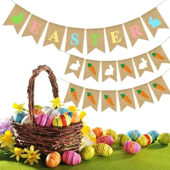 2.8 Meters EASTER Banner Bunny Carrot Pattern Burlap Party Flag Hanging Decoration Linen Garland Home Party Decor
2.8 Meters EASTER Banner Bunny Carrot Pattern Burlap Party Flag Hanging Decoration Linen Garland Home Party Decor