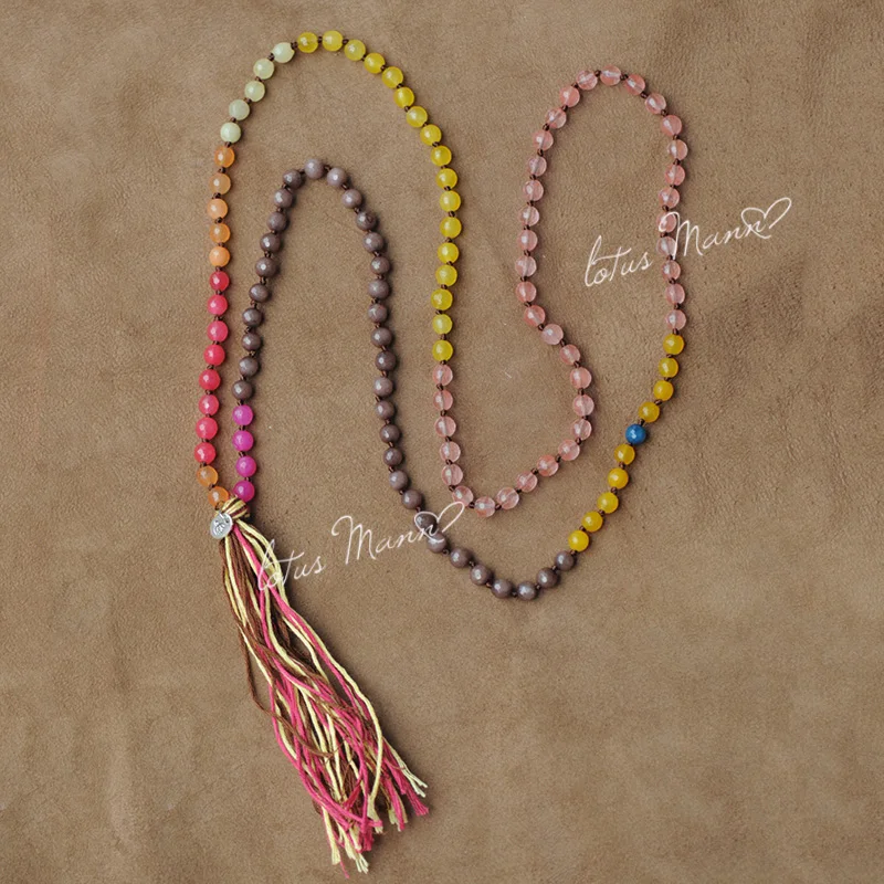Lotus mann 128 6 jade tassel necklace