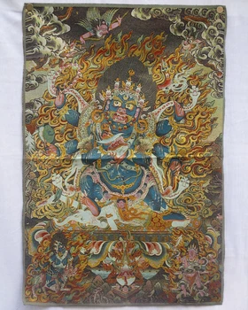 Collectible Traditional Tibetan Buddhism Thangka of Mahakal paintings ,Big size Buddhism silk brocade painting p002544
Collectible Traditional Tibetan Buddhism Thangka of Mahakal paintings ,Big size Buddhism silk brocade painting p002544