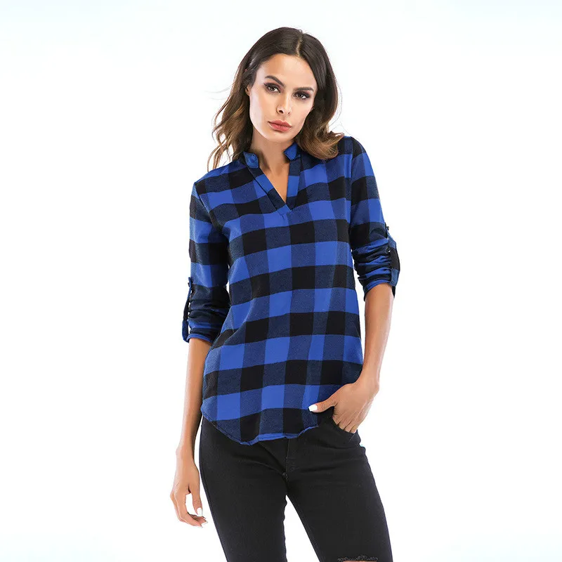 

Casual Blouse Plaid Blouse Long Sleeve Bluzki Damskie Plus Size Women Xxxxl Xxxxxl Xxxxxxl Chemisier Femme Blusa Feminina 2019