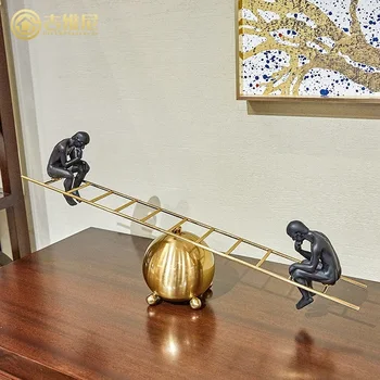 The Thinker at Brass Seesaw / Auguste Rodin Le Penseur / teeter ladder in Brass, Sculpture in Polymers
The Thinker at Brass Seesaw / Auguste Rodin Le Penseur / teeter ladder in Brass, Sculpture in Polymers
