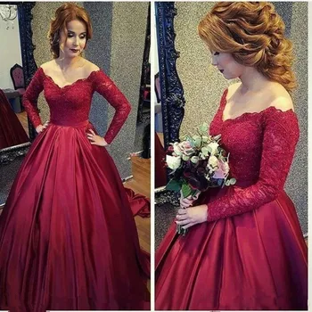 Arabic Vintage Lace Evening Dress Long Sleeve Burgundy V-Neck Ball Gown Plus Size Dress Wear Party Gowns
Arabic Vintage Lace Evening Dress Long Sleeve Burgundy V-Neck Ball Gown Plus Size Dress Wear Party Gowns