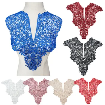 42CM Embroidered V Collar Appliques Hollow Carved Blue Black Red White Lace Trims Fabric Sew On Patches For Wedding Dress DIY
42CM Embroidered V Collar Appliques Hollow Carved Blue Black Red White Lace Trims Fabric Sew On Patches For Wedding Dress DIY
