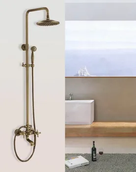 Antique Brass Wall Mounted Bathroom Rainfall Shower Faucet Set Bathtub Mixer Tap Can061
Antique Brass Wall Mounted Bathroom Rainfall Shower Faucet Set Bathtub Mixer Tap Can061