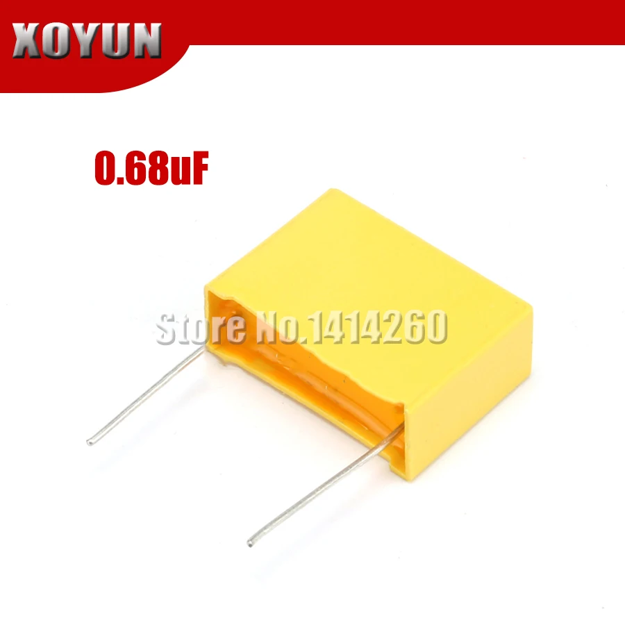10pcs 0.68uF capacitor X2 capacitor 275VAC 680NF Pitch 22mm X2 Polypropylene film capacitor 0.68uF
10pcs 0.68uF capacitor X2 capacitor 275VAC 680NF Pitch 22mm X2 Polypropylene film capacitor 0.68uF