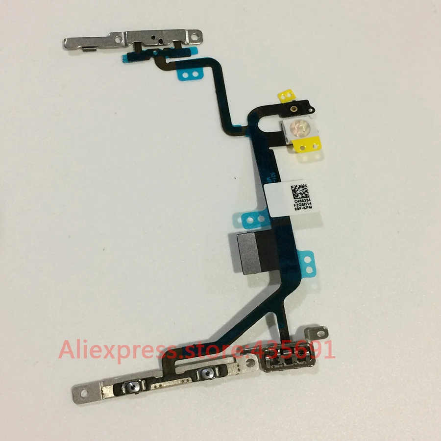 

5Pcs/lot Original Power On/Off Button Volume Mute Switch Button Flex Cable with Metal Bracket For iPhone 8 4.7" Replacement Part
