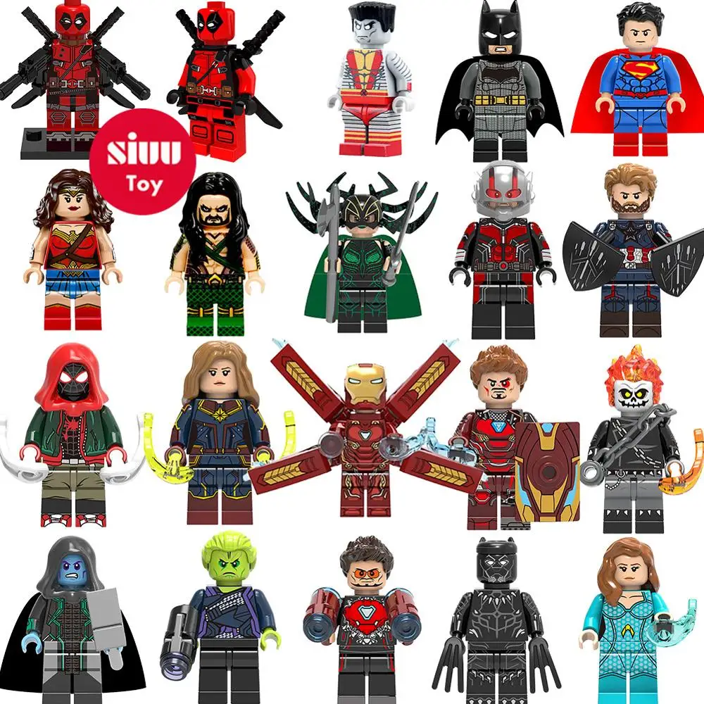 Super Heroes Figures Captain Marvel Ironman Ant Man Harley Quinn Batman Compatible Legoing Building Blocks Toys for Children
Super Heroes Figures Captain Marvel Ironman Ant Man Harley Quinn Batman Compatible Legoing Building Blocks Toys for Children