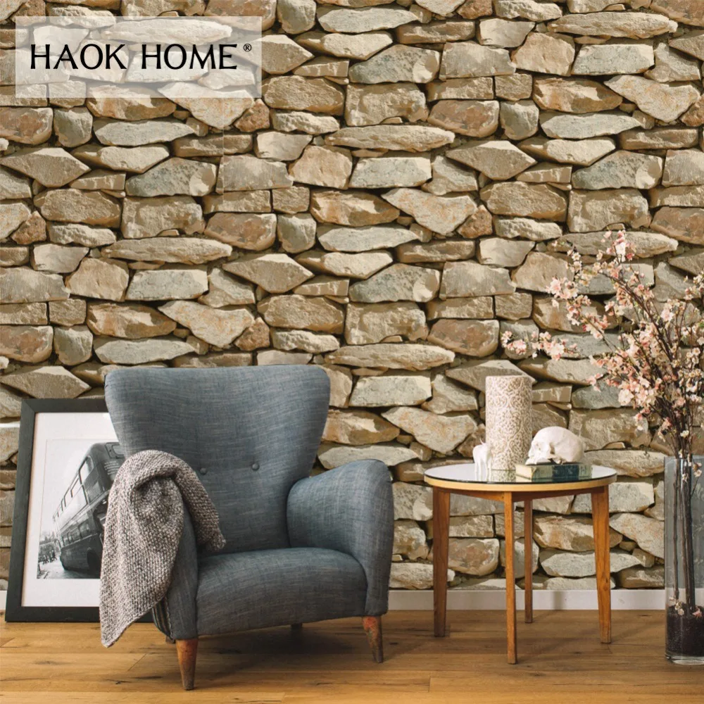 HaokHome Vintage 3D Stone Wallpaper Rolls Khaki Brick Vinyl Contact Paper Living room Kitchen Bedroom Bathroom Decoration
HaokHome Vintage 3D Stone Wallpaper Rolls Khaki Brick Vinyl Contact Paper Living room Kitchen Bedroom Bathroom Decoration