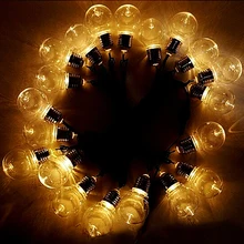 G50 Ball 10/20 LED Solar Light Bulb 4/6M LED String Lights Waterproof Warm White/White Christmas Lights Outdoor Decoration Lamp
G50 Ball 10/20 LED Solar Light Bulb 4/6M LED String Lights Waterproof Warm White/White Christmas Lights Outdoor Decoration Lamp