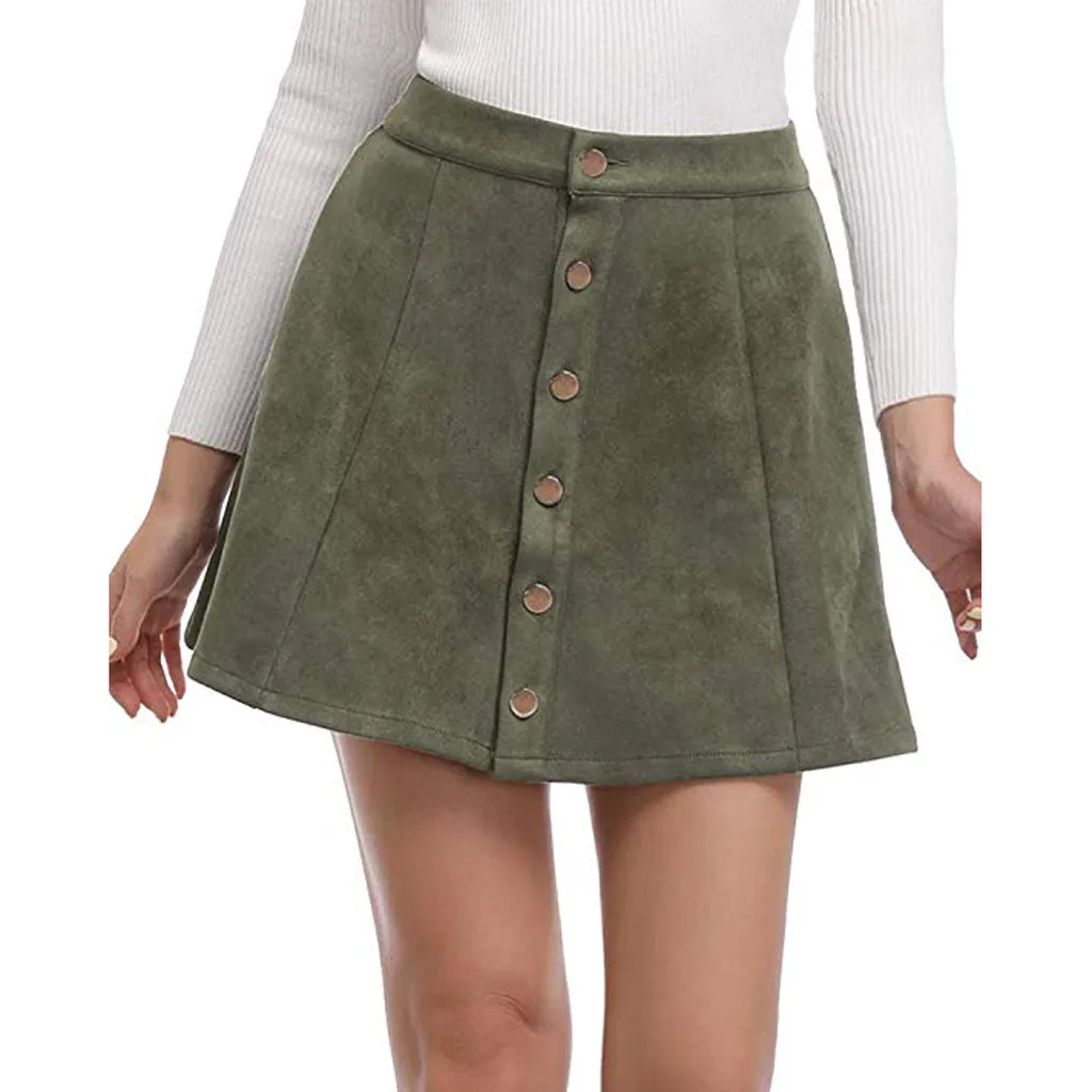 Summer Skirts Women Solid Vintage Suedette Button High Waist Plain A-Line Short Mini Skirt faldas mujer moda 2019 El verano #N05
Summer Skirts Women Solid Vintage Suedette Button High Waist Plain A-Line Short Mini Skirt faldas mujer moda 2019 El verano #N05