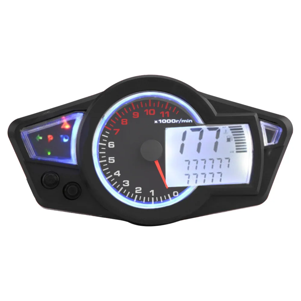 Universal Motorcycle 15000RPM Digital LCD Odometer Speedometer Tachometer Instruments with Speed Sensor Motocicleta
Universal Motorcycle 15000RPM Digital LCD Odometer Speedometer Tachometer Instruments with Speed Sensor Motocicleta