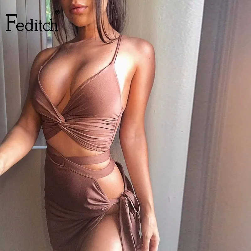 Feditch Sexy Bandage Dress Women Two Piece Dress Side Split Asymmetrical Party Women Dresses Solid Color clothes
Feditch Sexy Bandage Dress Women Two Piece Dress Side Split Asymmetrical Party Women Dresses Solid Color clothes