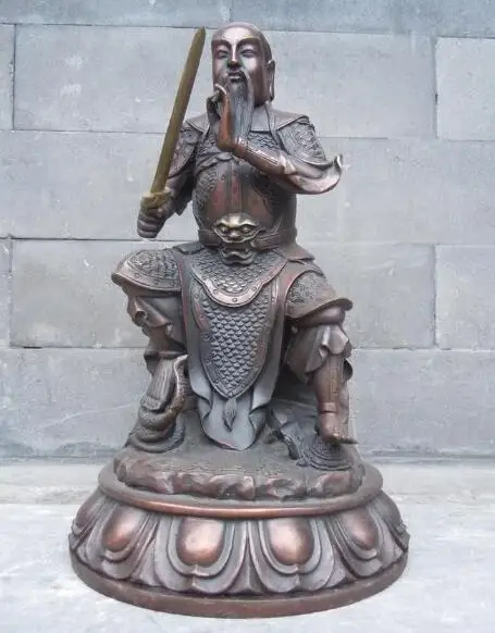 S05920 11" Chinese red bronze copper carved Taoism immortal buddha Sculpture Statue
S05920 11" Chinese red bronze copper carved Taoism immortal buddha Sculpture Statue