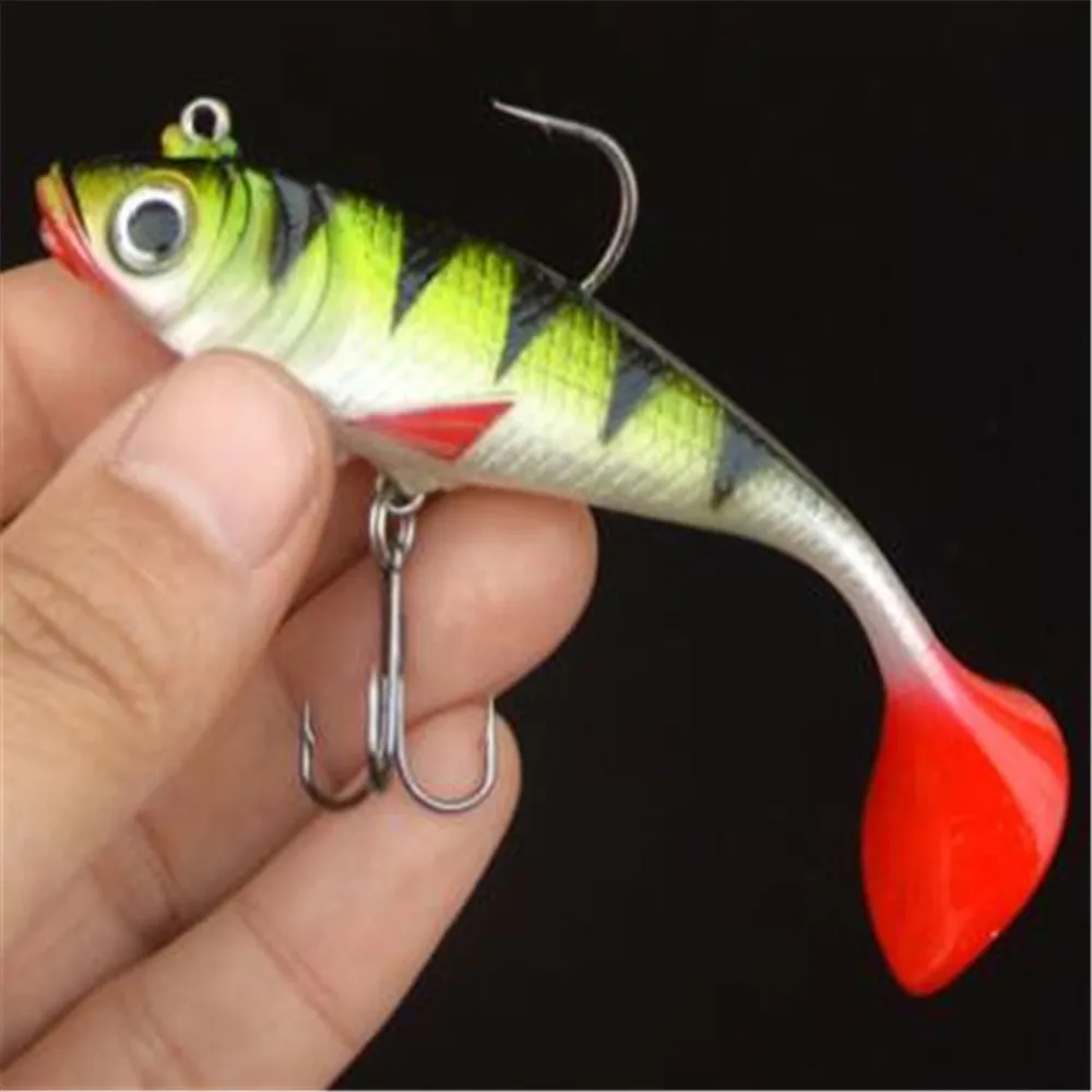3D глаза привести FishingT хвост мягкие Блесен с 8 см/12g наживки искусственная наживка