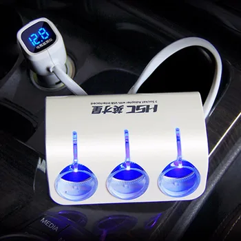 HSC 3 Sockets Way Automobiles Cigarette Lighter / Splitter Power Adapter 2 USB Car Charger for iphone for samsung 
HSC 3 Sockets Way Automobiles Cigarette Lighter / Splitter Power Adapter 2 USB Car Charger for iphone for samsung