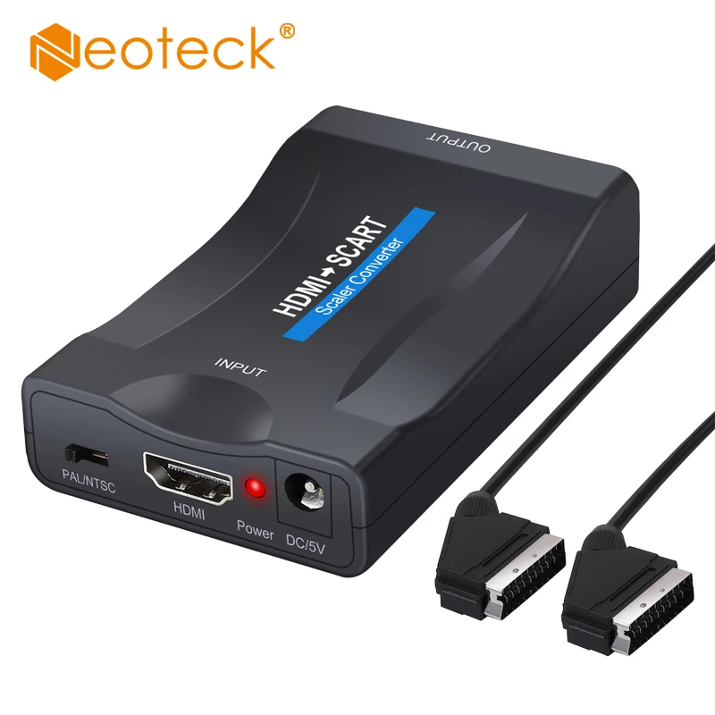 Neoteck 1080P HDMI-совместимый с SCART конвертер для PAL/NTSC композитного видео HD стерео аудио