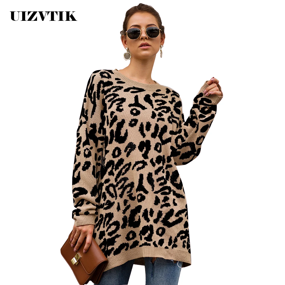 Autumn Winter Sweater Women 2019 Casual Loose Oversized Knitted Sweater Sexy Warm Vintage Leopard Long Sleeve Pullover Sweaters
Autumn Winter Sweater Women 2019 Casual Loose Oversized Knitted Sweater Sexy Warm Vintage Leopard Long Sleeve Pullover Sweaters