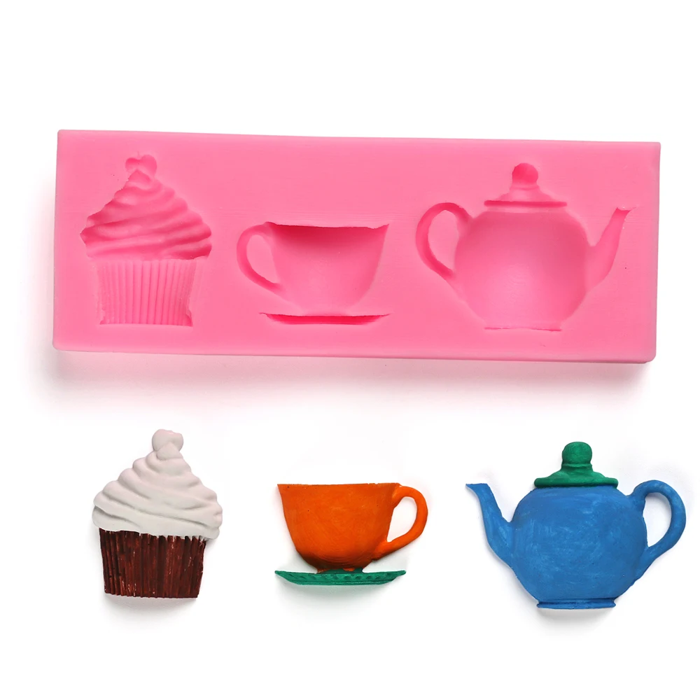 3D Teapot Cup Cupcake Shape Cake Silicone Mold Sugar Chocolate Candy Jello Fondant Cake Decoration Tool
3D Teapot Cup Cupcake Shape Cake Silicone Mold Sugar Chocolate Candy Jello Fondant Cake Decoration Tool