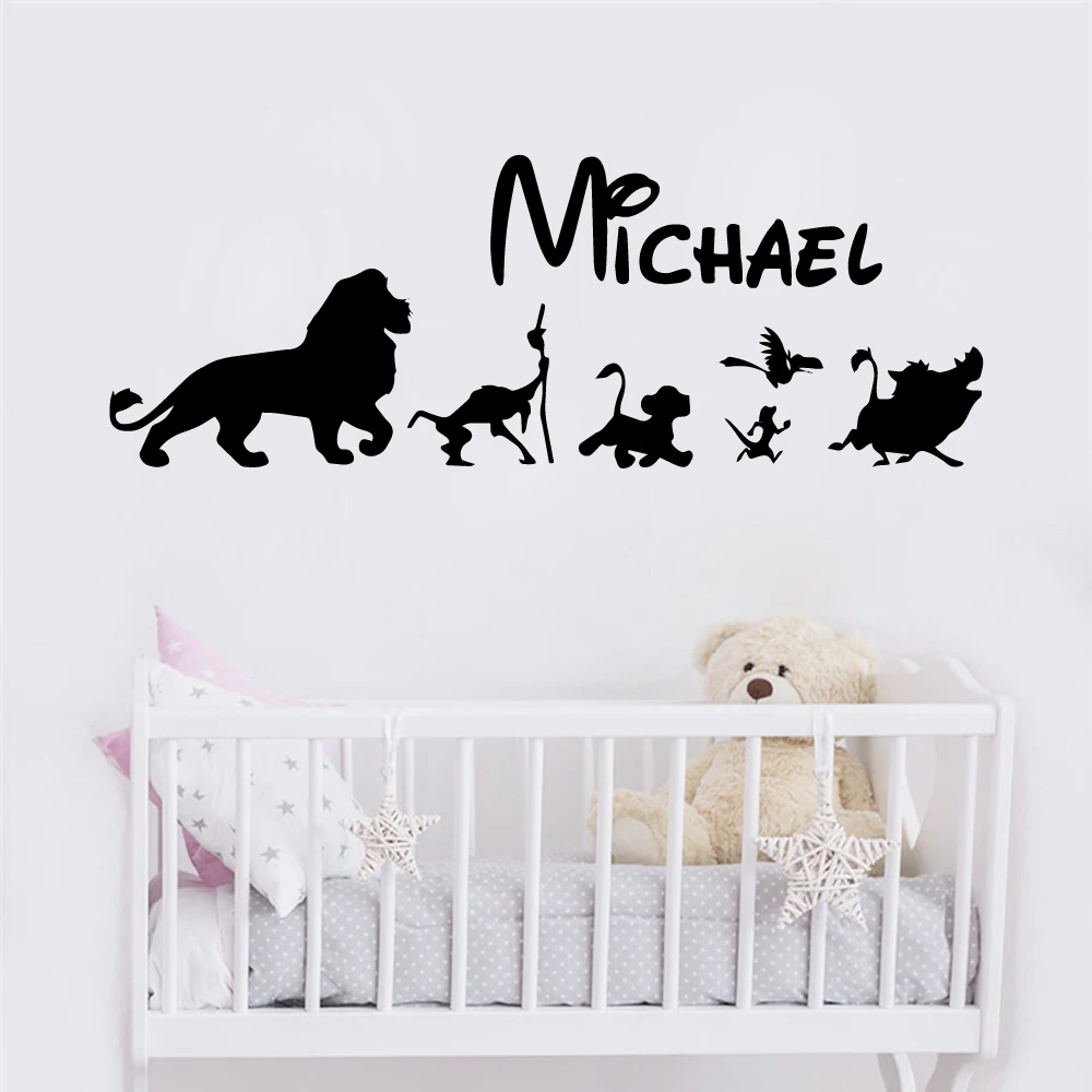 Cartoom The Lion King Custom Name Animals Wall Sticker Vinyl Wallsticker For Kids Room Decoration Decal adesivo de parede
Cartoom The Lion King Custom Name Animals Wall Sticker Vinyl Wallsticker For Kids Room Decoration Decal adesivo de parede
