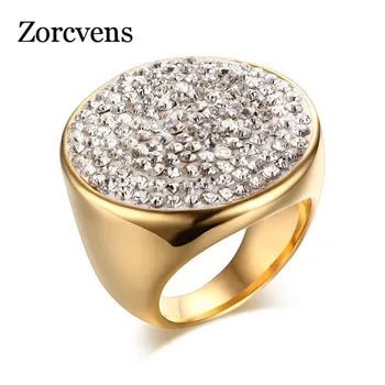 ZORCVENS Europen Style Engagement Ring Shining AAA+ CZ Stone Woman Ring Gold-Color Big Rings for Women
ZORCVENS Europen Style Engagement Ring Shining AAA+ CZ Stone Woman Ring Gold-Color Big Rings for Women