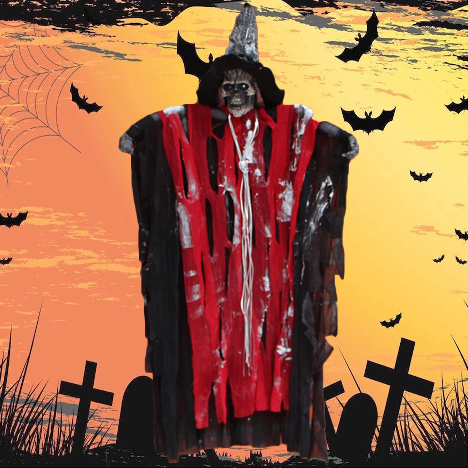 Behogar Voice Control Creepy Hanging Skull Skeleton Ghost Witch Props for Halloween Theme Party Haunted House KTV Decoration Red
Behogar Voice Control Creepy Hanging Skull Skeleton Ghost Witch Props for Halloween Theme Party Haunted House KTV Decoration Red