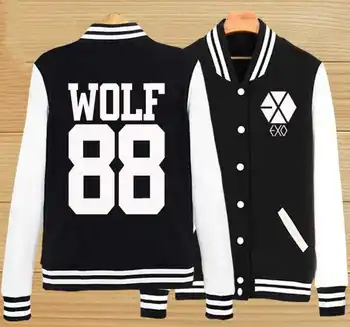Plus size preppy style kpop exo wolf 88 xoxo baseball jacket autumn winter single breasted hoodie jacket casual tracksuits
Plus size preppy style kpop exo wolf 88 xoxo baseball jacket autumn winter single breasted hoodie jacket casual tracksuits