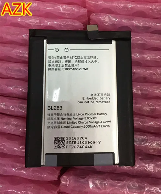 AZK New BL263 Battery For Lenovo ZUK Z2 PRO Z2pro Battery 3.85V 3000mAh Free Shipping With Tracking Number
AZK New BL263 Battery For Lenovo ZUK Z2 PRO Z2pro Battery 3.85V 3000mAh Free Shipping With Tracking Number