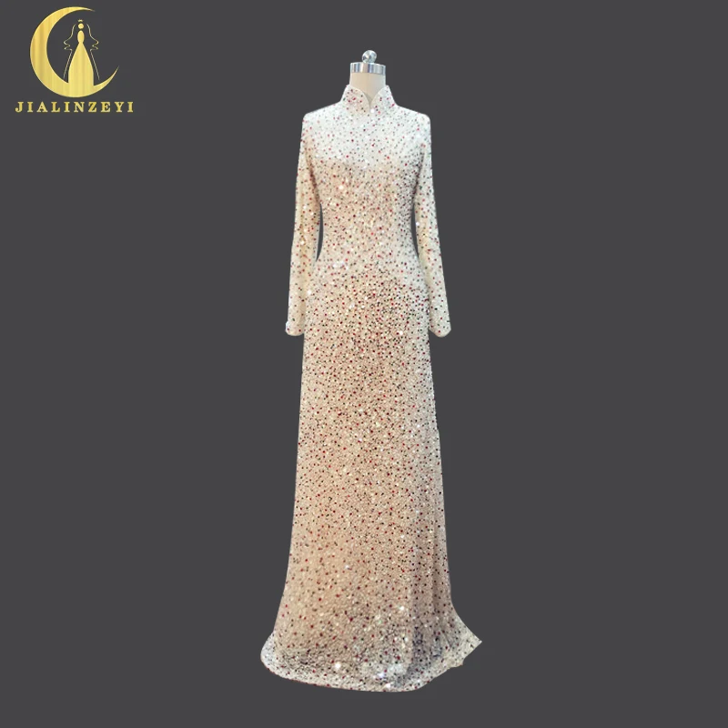 JIALINZEYI Luxurious Elie Saab Long Sleeves High Neck With Full Beads Sequins Champagne Formal Dresses Party Evening Dresses
JIALINZEYI Luxurious Elie Saab Long Sleeves High Neck With Full Beads Sequins Champagne Formal Dresses Party Evening Dresses