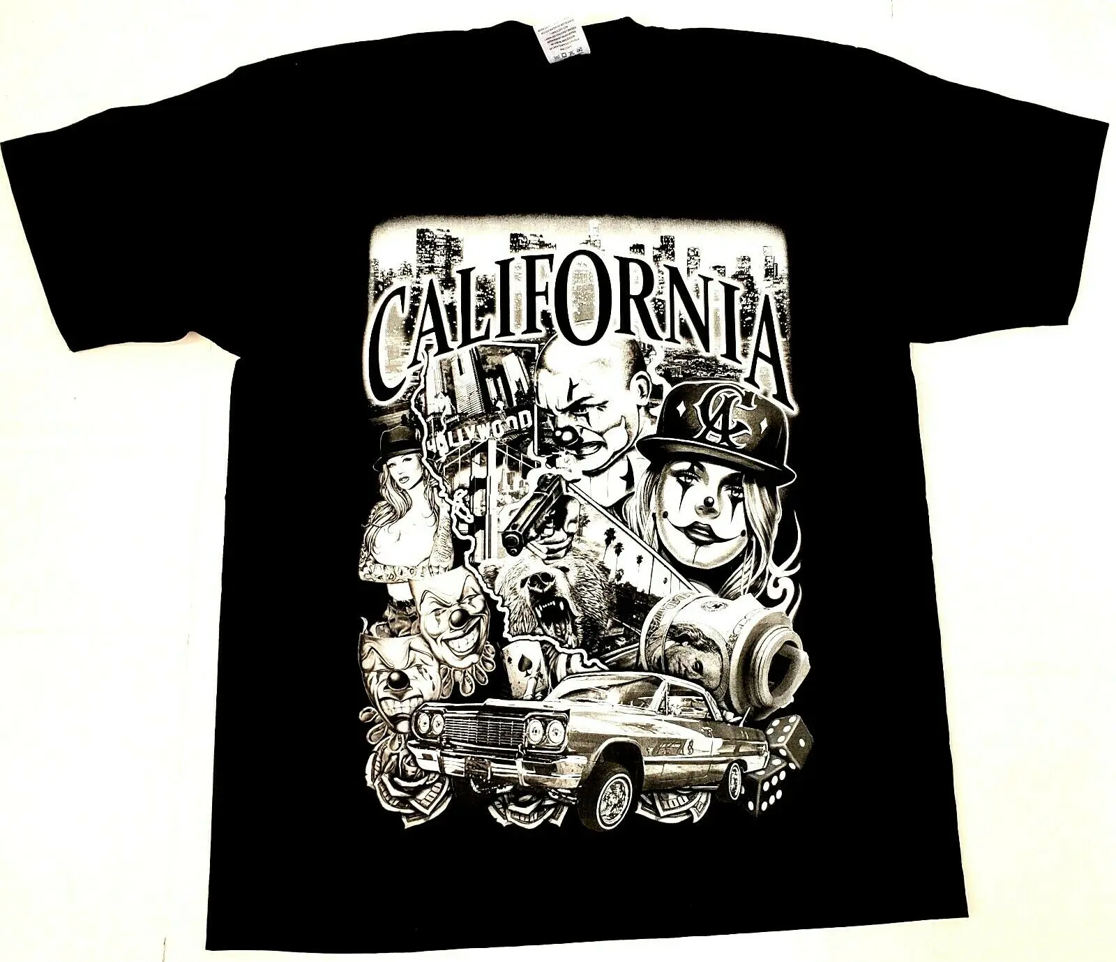 

CALI LOWRIDER T-shirt California Republic Urban Streetwear Adult Mens Tee New