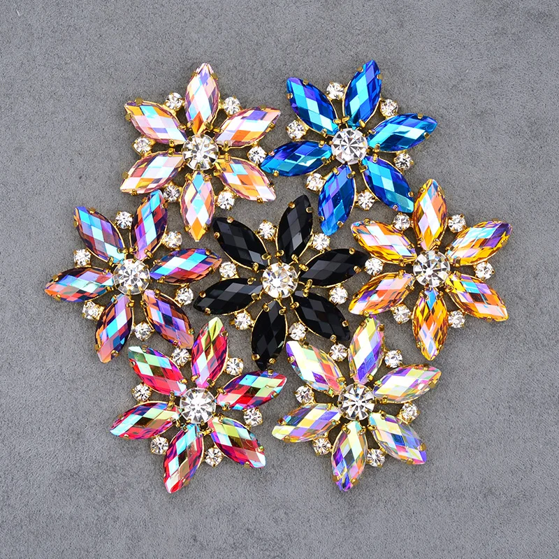 JUNAO 36mm Sewing Crystal AB Flower Rhinestones Applique Sew On Claw Crystals Flatback Resin Stones for DIY Dress Clothes
JUNAO 36mm Sewing Crystal AB Flower Rhinestones Applique Sew On Claw Crystals Flatback Resin Stones for DIY Dress Clothes