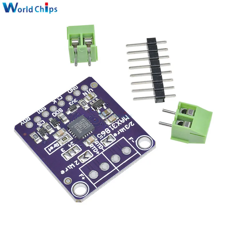 MAX31865 PT100 to PT1000 RTD-to-Digital Converter Board Temperature Thermocouple Sensor Amplifier Module 3.3V/5V For Arduino
MAX31865 PT100 to PT1000 RTD-to-Digital Converter Board Temperature Thermocouple Sensor Amplifier Module 3.3V/5V For Arduino