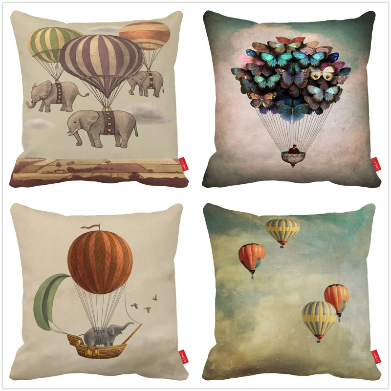 Vintage Butterfly Elephant and Hot Air Balloons Print Decorative Throw Pillowcase Pillow Case Cushion Cover Sofa Home Decor
Vintage Butterfly Elephant and Hot Air Balloons Print Decorative Throw Pillowcase Pillow Case Cushion Cover Sofa Home Decor