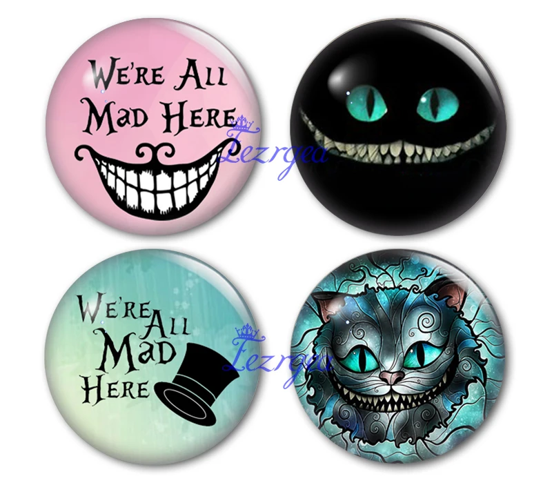 Alice in wonderland glass cabochon, We're all mad here Round photo glass cabochon demo flat back Making findings
Alice in wonderland glass cabochon, We're all mad here Round photo glass cabochon demo flat back Making findings