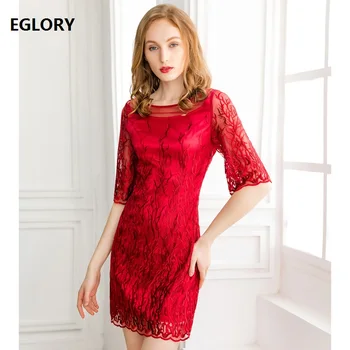2019 Spring Summer Fashion Bodycon Dress Women Sexy Sheer Mesh Embroidery Half Sleeve Sheath Red Apricot Dress Vestido De Festa
2019 Spring Summer Fashion Bodycon Dress Women Sexy Sheer Mesh Embroidery Half Sleeve Sheath Red Apricot Dress Vestido De Festa