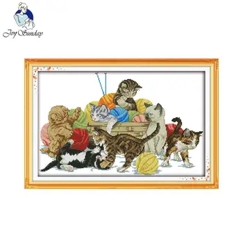 Joy sunday animals style The cats are playing picture free simple cross stitch patterns to print 14ct and 11ct fabric
Joy sunday animals style The cats are playing picture free simple cross stitch patterns to print 14ct and 11ct fabric