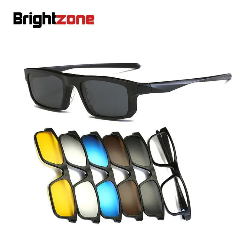Поляризованные солнцезащитные очки Brightzone с 5 клипсами, магнитная адсорбирующая прозрачная оправа для очков для мужчин и женщин, мужские Оптические очки, очки для близорукости
Поляризованные солнцезащитные очки Brightzone с 5 клипсами, магнитная адсорбирующая прозрачная оправа для очков для мужчин и женщин, мужские Оптические очки, очки для близорукости
