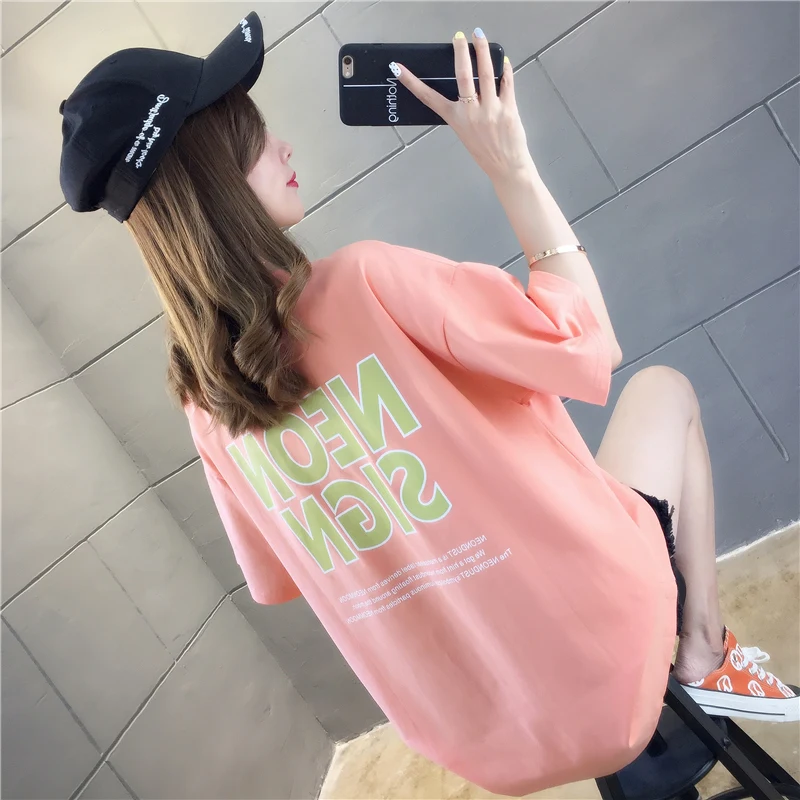 harajuku oversized long T-shirts Women Summer Short Sleeve t shirt Korean Simple letter print Loose basic Ulzzang tee tops femme
harajuku oversized long T-shirts Women Summer Short Sleeve t shirt Korean Simple letter print Loose basic Ulzzang tee tops femme