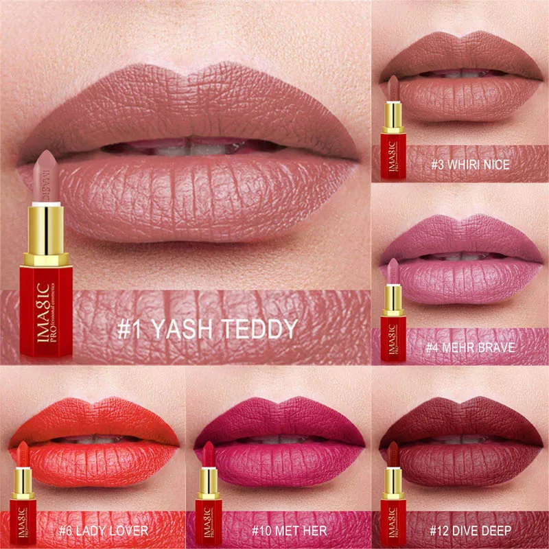 12 Color Lips Make up Lipstick Waterproof Long Lasting Pigment Matte Lipstick Beauty Makeup Cosmetics Matt Batom Professional
12 Color Lips Make up Lipstick Waterproof Long Lasting Pigment Matte Lipstick Beauty Makeup Cosmetics Matt Batom Professional
