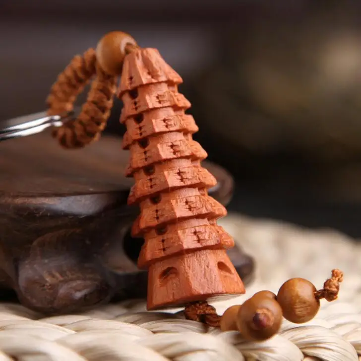 Chinese Peach Wood Carved Safe And Good Luck Wenchang Tower Exorcism Exquisite Car Key Chain Pendant
Chinese Peach Wood Carved Safe And Good Luck Wenchang Tower Exorcism Exquisite Car Key Chain Pendant