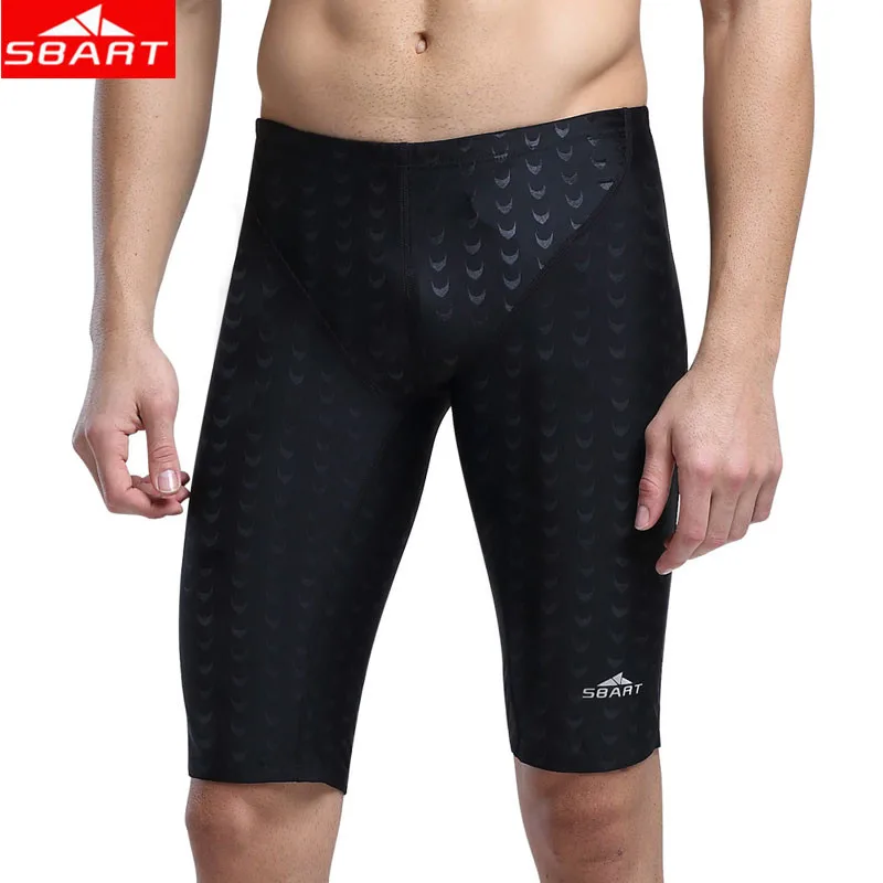 

SBART M-5XL Men's Swim Trunks Sharkskin Men Swimwear Swimsuits Waterproof Quick Dry Swimming Trunks for Bathing Suits Knee Pants