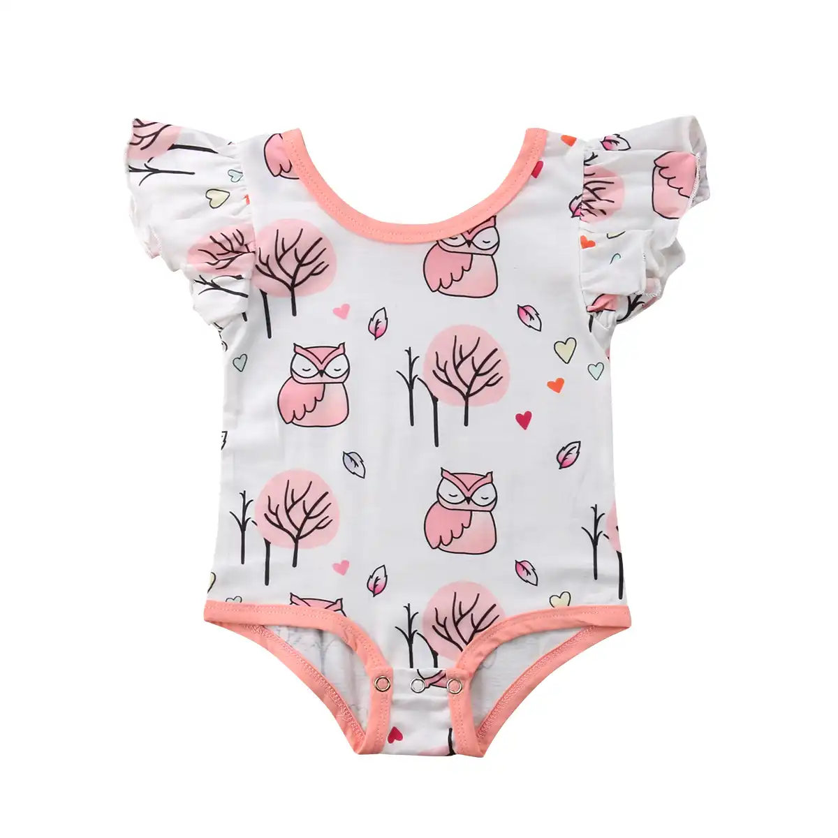 0-2t newborn baby girl boy clothes toddler owl cartoon printed