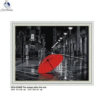 Joy Sunday The Streets After the Rain Pattern Cross Stitch Kits 11CT Printed Fabric 14CT Counted Canvas DMC Chinese Embroidery
Joy Sunday The Streets After the Rain Pattern Cross Stitch Kits 11CT Printed Fabric 14CT Counted Canvas DMC Chinese Embroidery