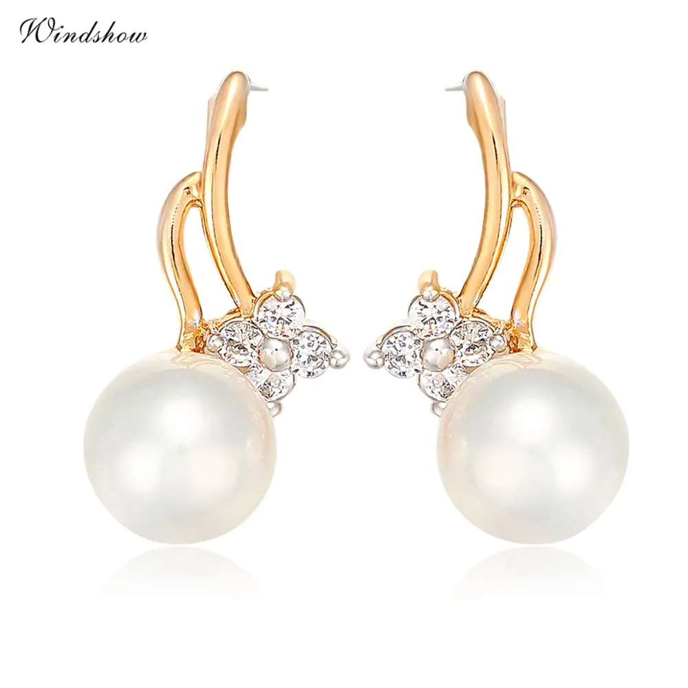 18K Yellow Gold Plated Aulic CZ Charms White Faux Pearl Drop Dangle Earring Fashion Jewelry For Womens Girls
18K Yellow Gold Plated Aulic CZ Charms White Faux Pearl Drop Dangle Earring Fashion Jewelry For Womens Girls
