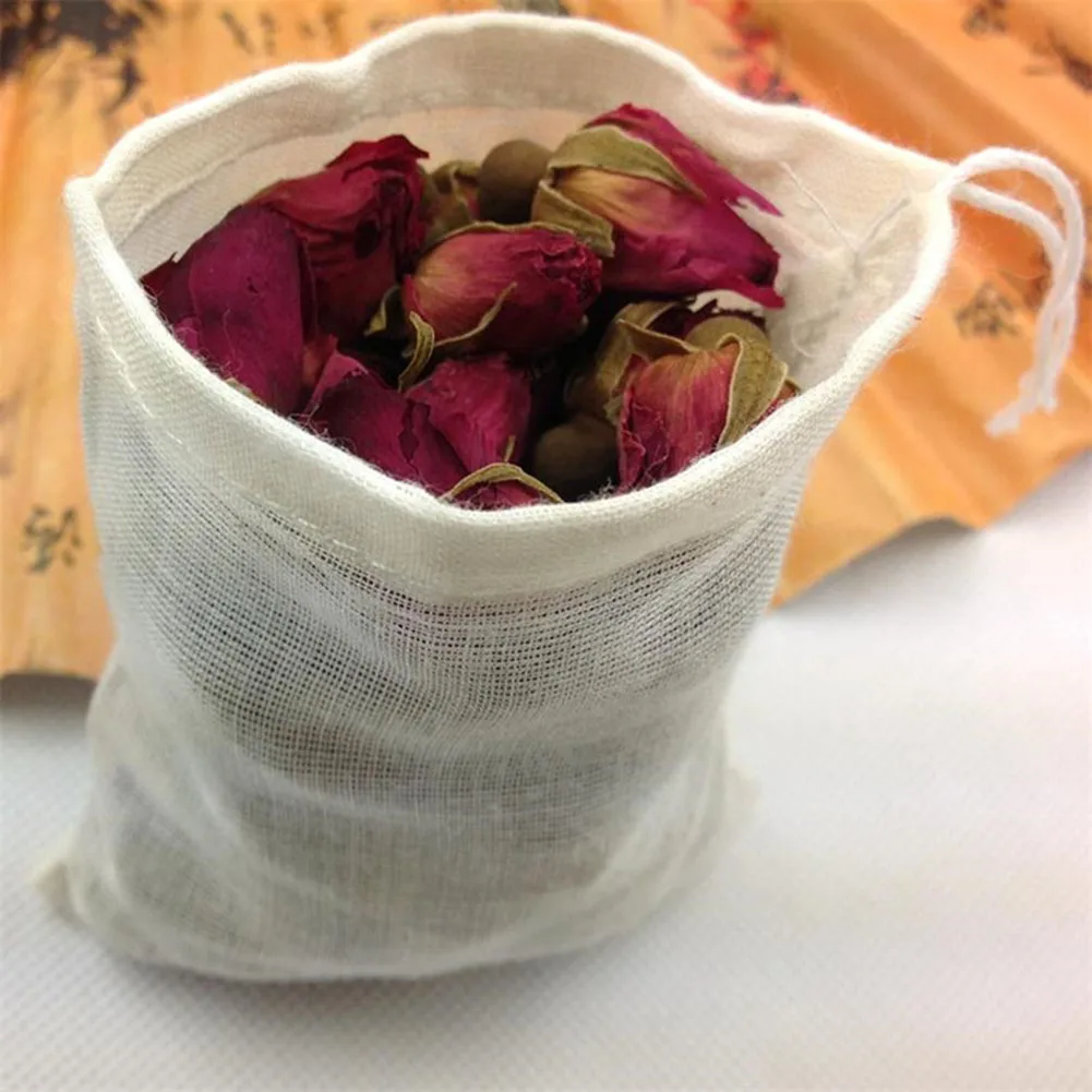 1pcs Empty Teabags Cotton Muslin Drawstring Strainer Tea Filter Bag Cooking Food Separate Spice Filter Bag With String
1pcs Empty Teabags Cotton Muslin Drawstring Strainer Tea Filter Bag Cooking Food Separate Spice Filter Bag With String