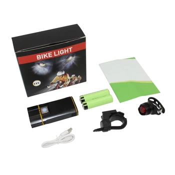 USB Rechargeable 2x XM-L2 LED Flashlight Bicycle Head Light Torch Front Bike Light Lamp + Rear Safety Lights + Mount Holder
USB Rechargeable 2x XM-L2 LED Flashlight Bicycle Head Light Torch Front Bike Light Lamp + Rear Safety Lights + Mount Holder